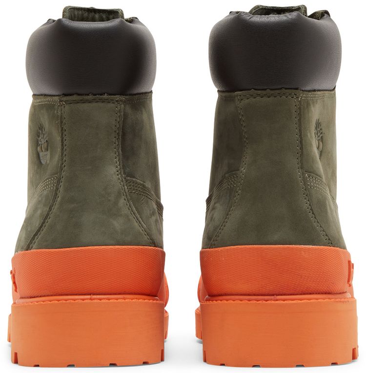Timberland Bee Line x 6 Inch Premium Ruuber Toe Boot Dark Green Orange