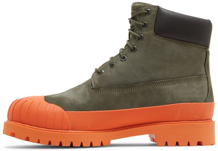 Timberland Bee Line x 6 Inch Premium Ruuber Toe Boot Dark Green Orange