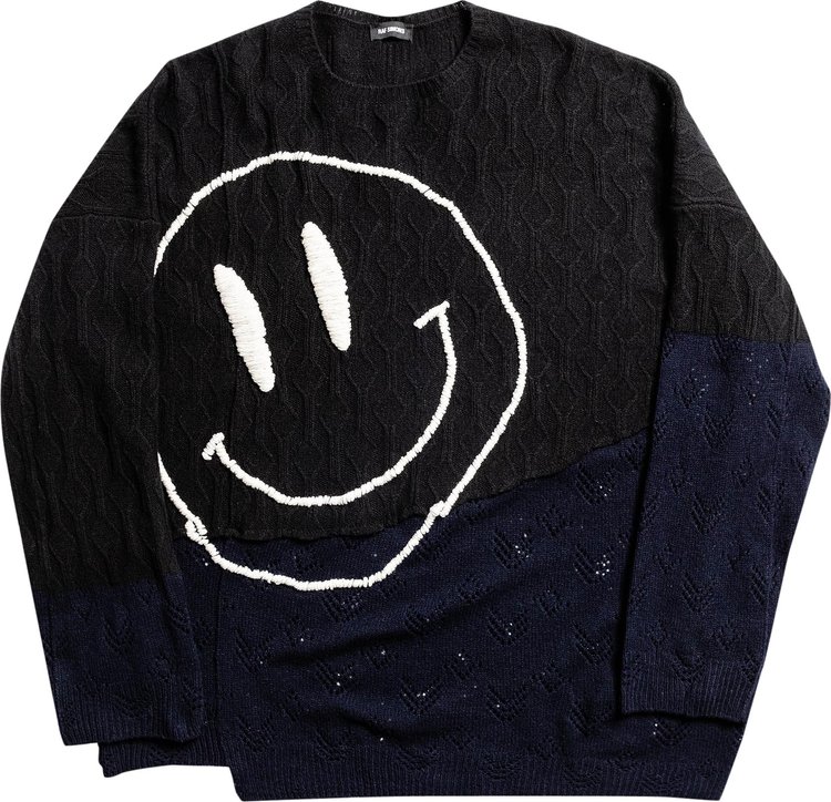 Buy Raf Simons Oversized Smiley Collage Sweater 'Black' - 201 837