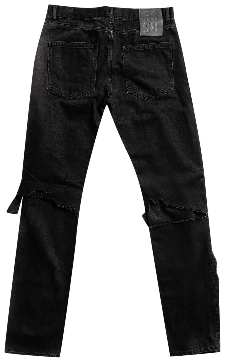 Raf Simons Double Destroyed Denim Jeans Black