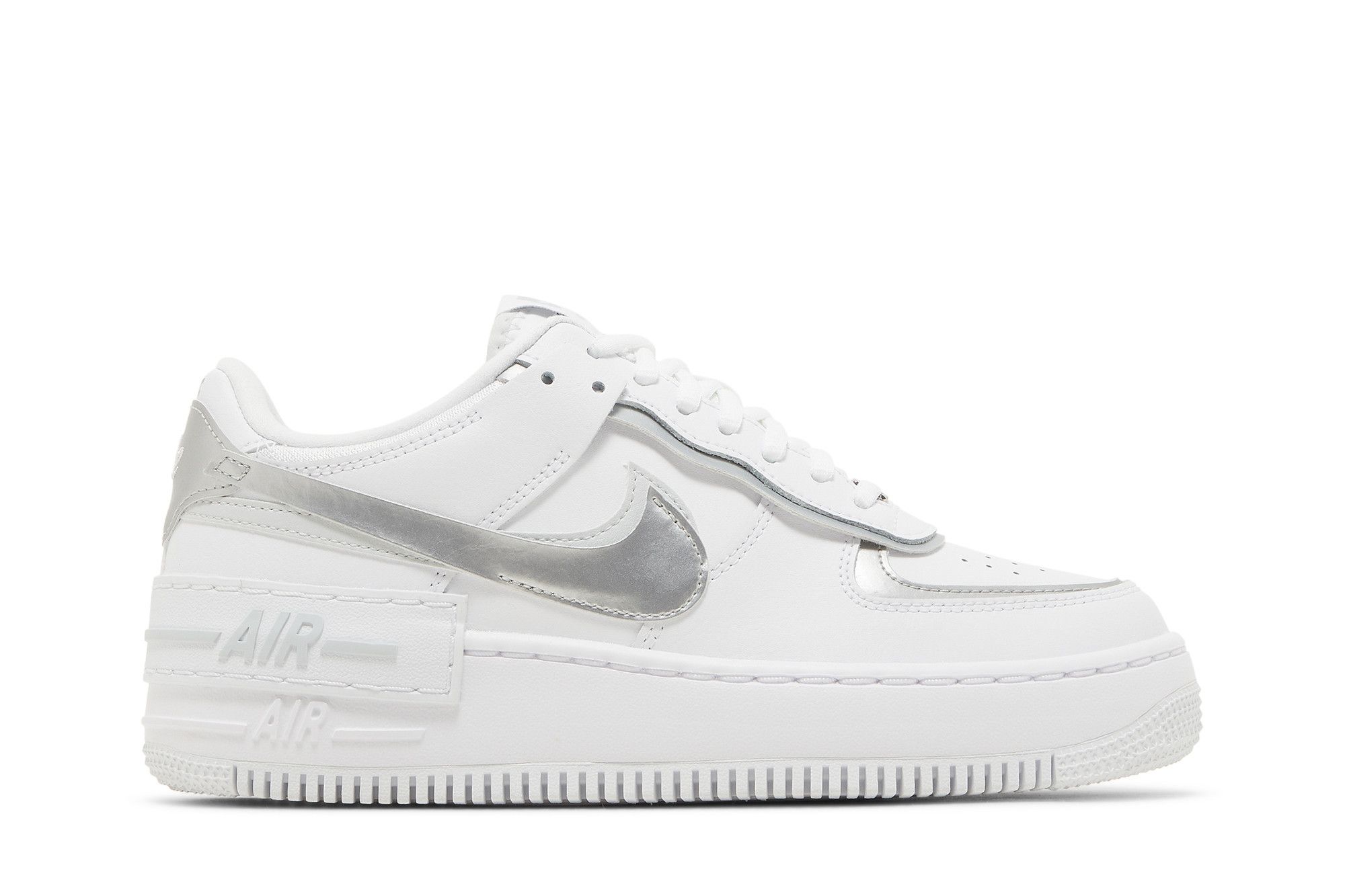 Buy Wmns Air Force 1 Shadow White Metallic Silver CI0919 119 GOAT CA