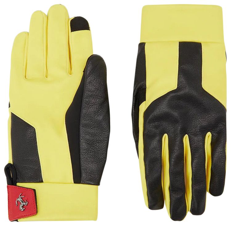 Ferrari Tech Fabric Sport Gloves With Fleece Lining Yellow