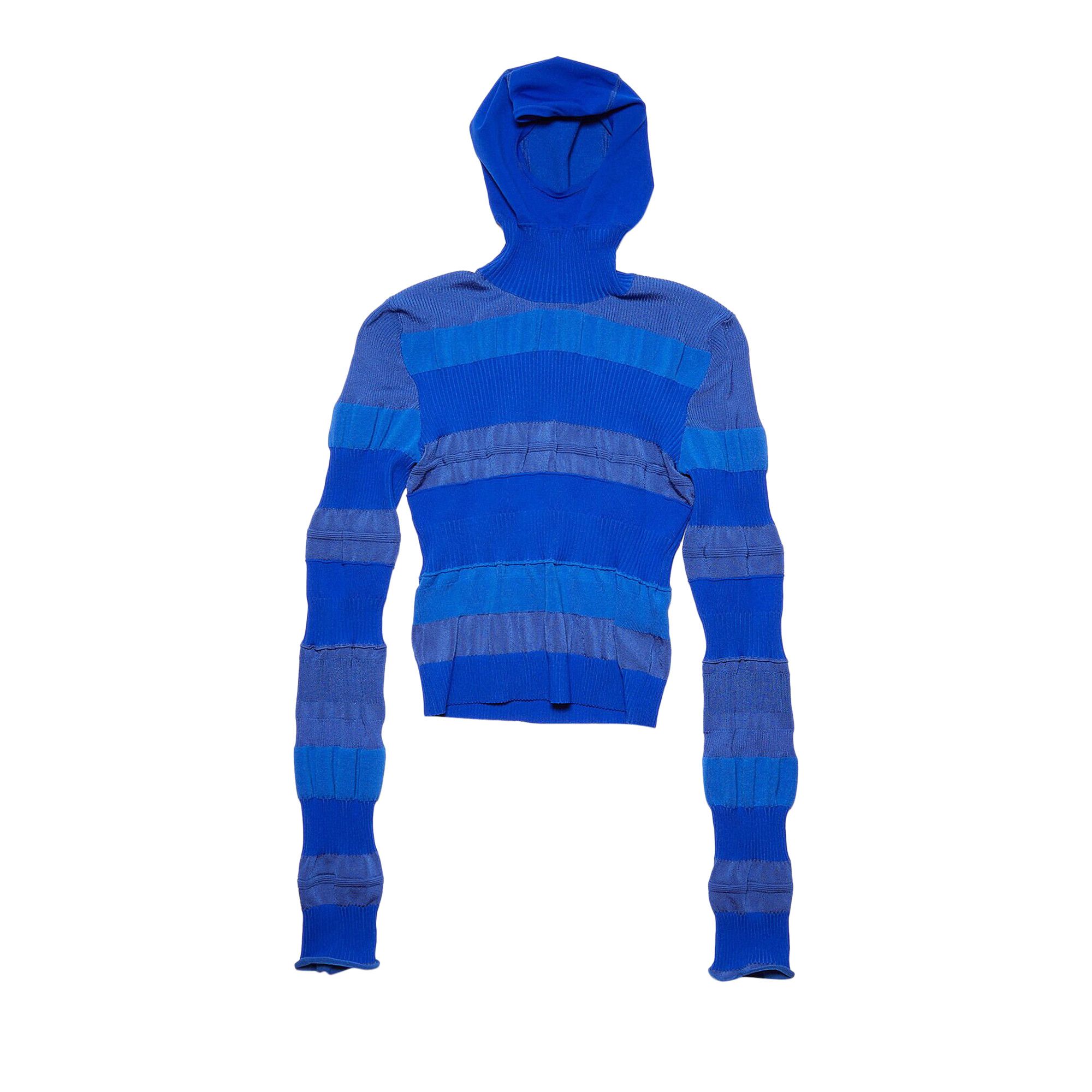 Buy Acne Studios Mixed Ribbed High Neck Hoodie 'Blue Buy Acne Studios Mixed Ribbed High Neck Hoodie 'Blue