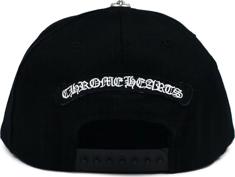 Chrome Hearts Cross Waxed Denim Snapback Black