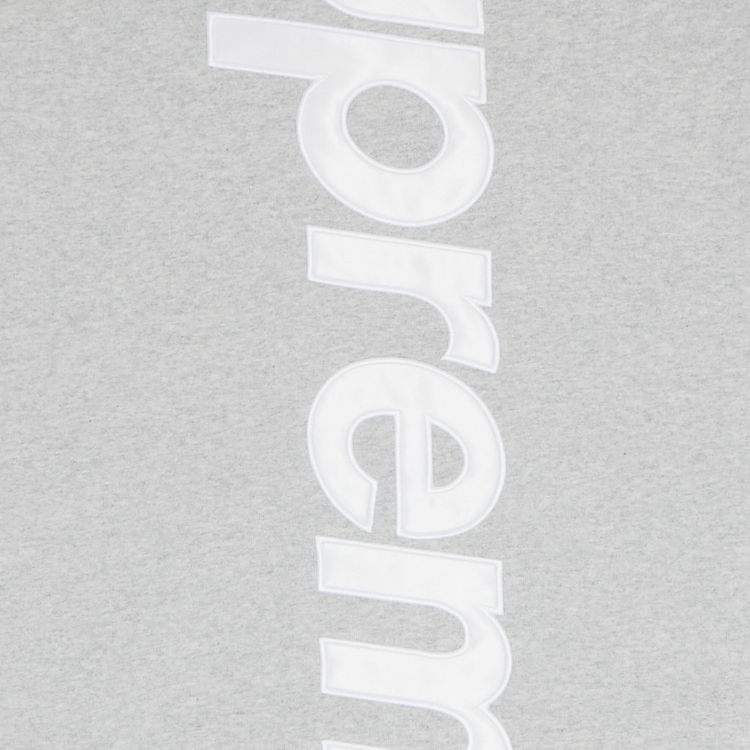 Supreme Satin Applique Hooded Sweatshirt Heather Grey