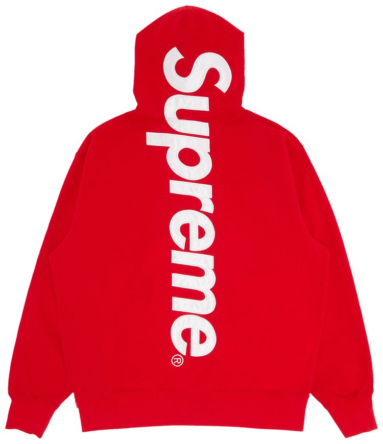 Supreme Satin Applique Hooded Sweatshirt Red