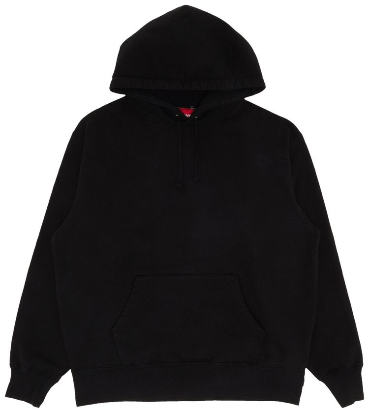 Supreme Satin Applique Hooded Sweatshirt Black