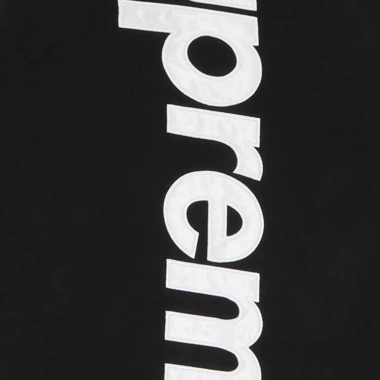 Supreme Satin Applique Hooded Sweatshirt Black