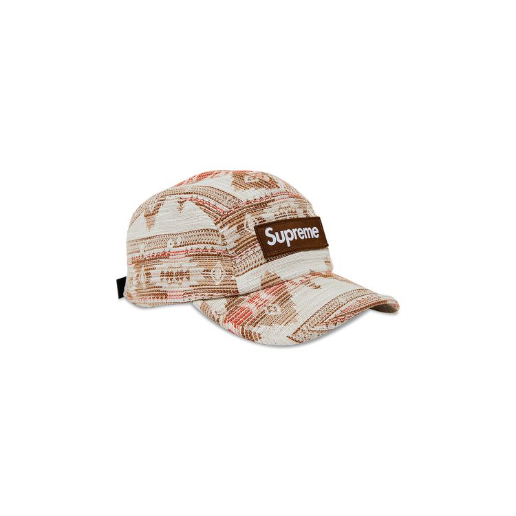 Supreme Woven Pattern Camp Cap Tan