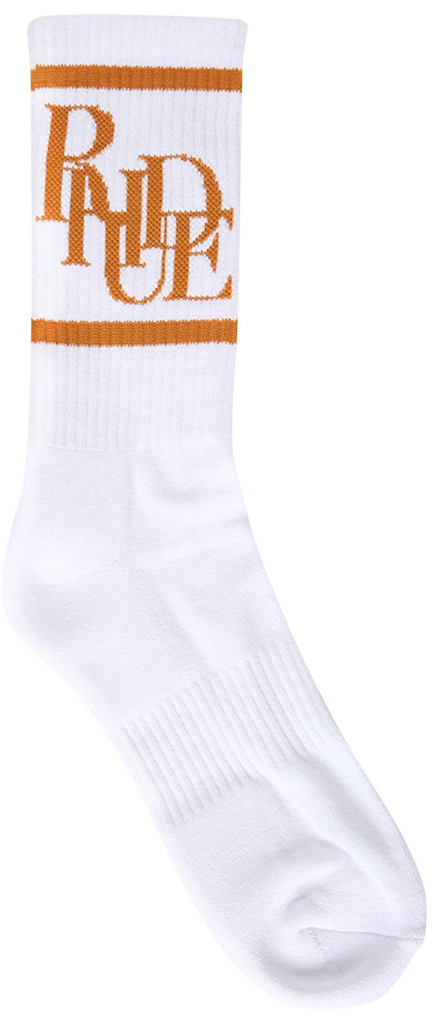 Rhude Scramble Logo Sock 'White/Mustard'