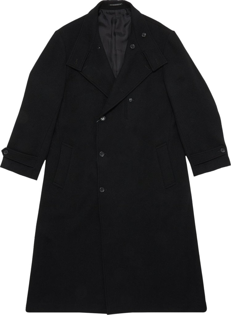 Yohji Yamamoto Pour Homme Dobby Tweed An Old Tiger Leaves A Dream Coat 'Black'