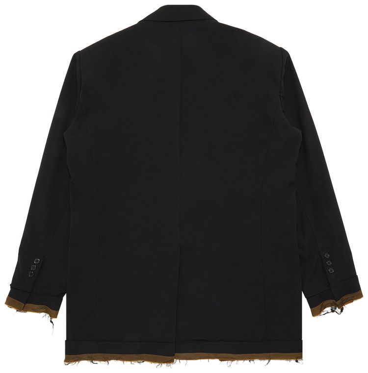 Maison Mihara Yasuhiro Chambray Satin Oversized Blazer Black