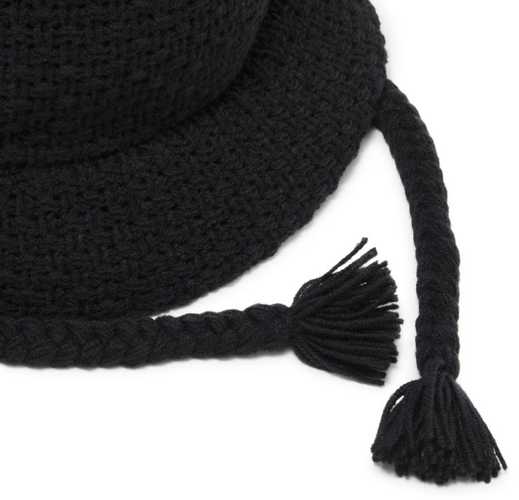 Ys Wool Knit Bucket Hat Black