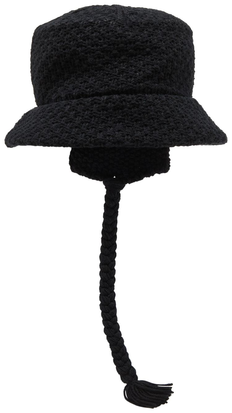 Ys Wool Knit Bucket Hat Black