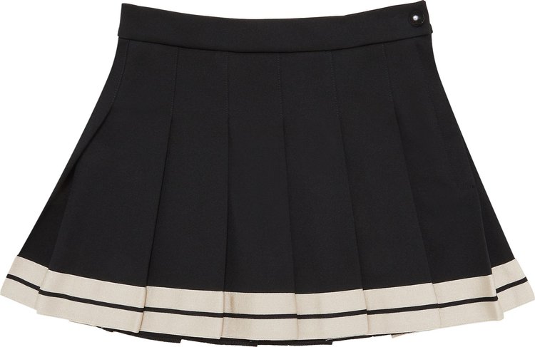 Palm Angels Track Pleated Mini Skirt 'Black/Butter'