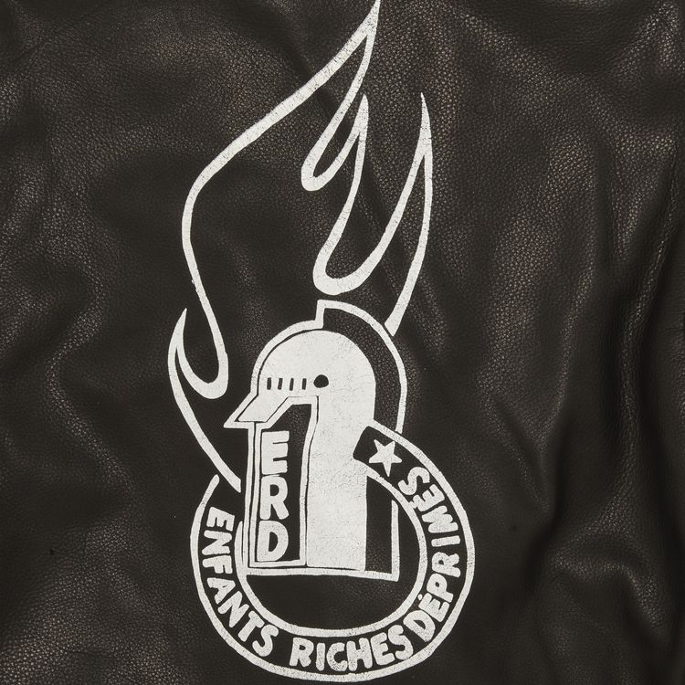 Enfants Riches Deprimes Flame Logo Classic Veste En Cuir BlackWhite