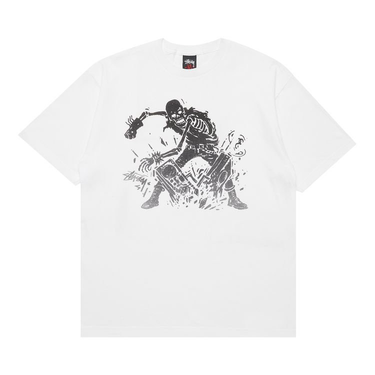 Stussy Gear Skull Man Broken Tee White