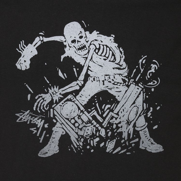 Stussy Gear Skull Man Broken Tee Black