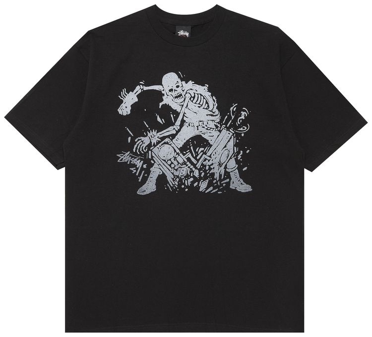Stussy Gear Skull Man Broken Tee Black