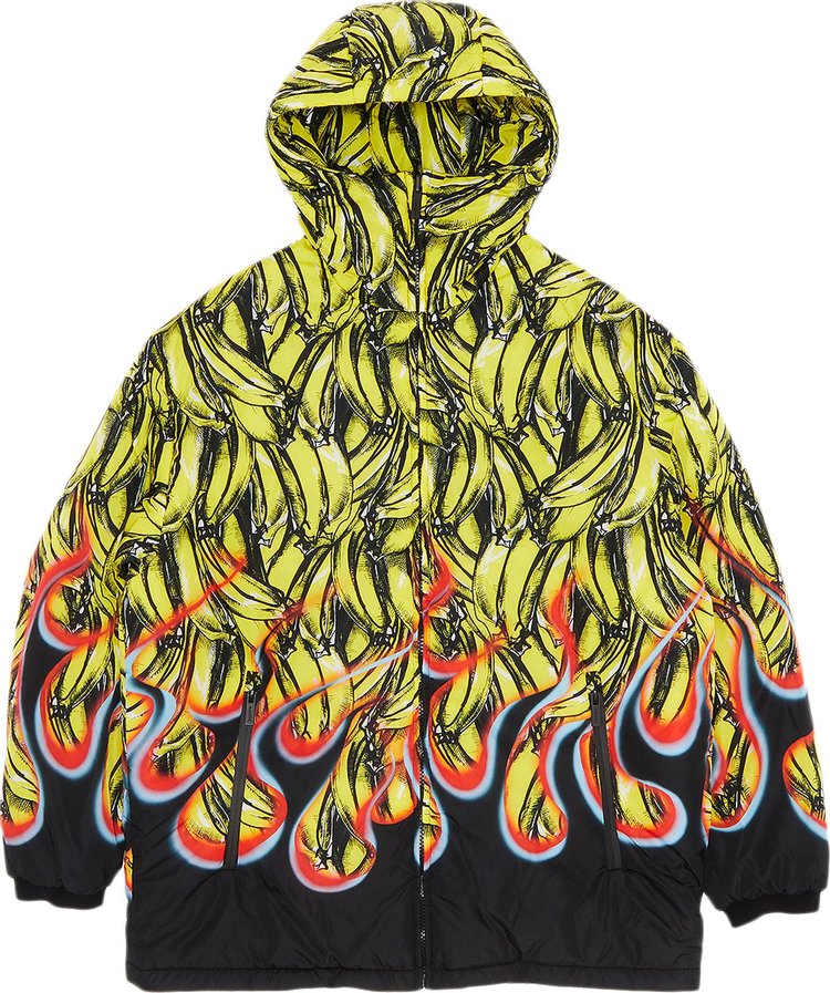 PRADA FW18 Banana Flame Hawaiian Camp Bowling Shirt Unisex Styling💛🍌🔥