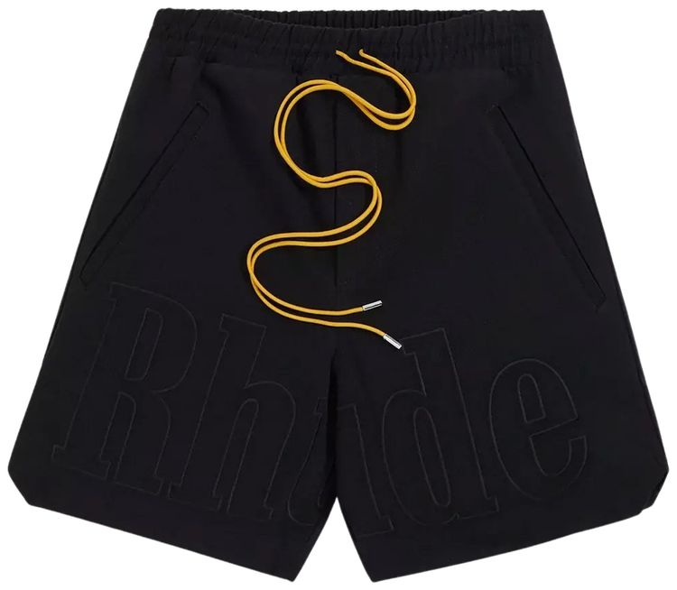 Rhude Embroidered Twill Logo Short Black