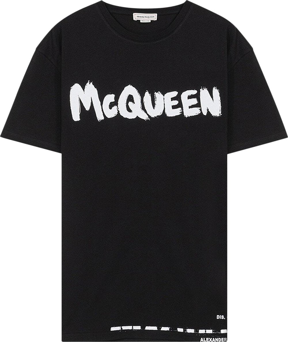 Buy Alexander McQueen Graffiti Logo T-Shirt 'Black' - 622104 QTZ57 0901 ...