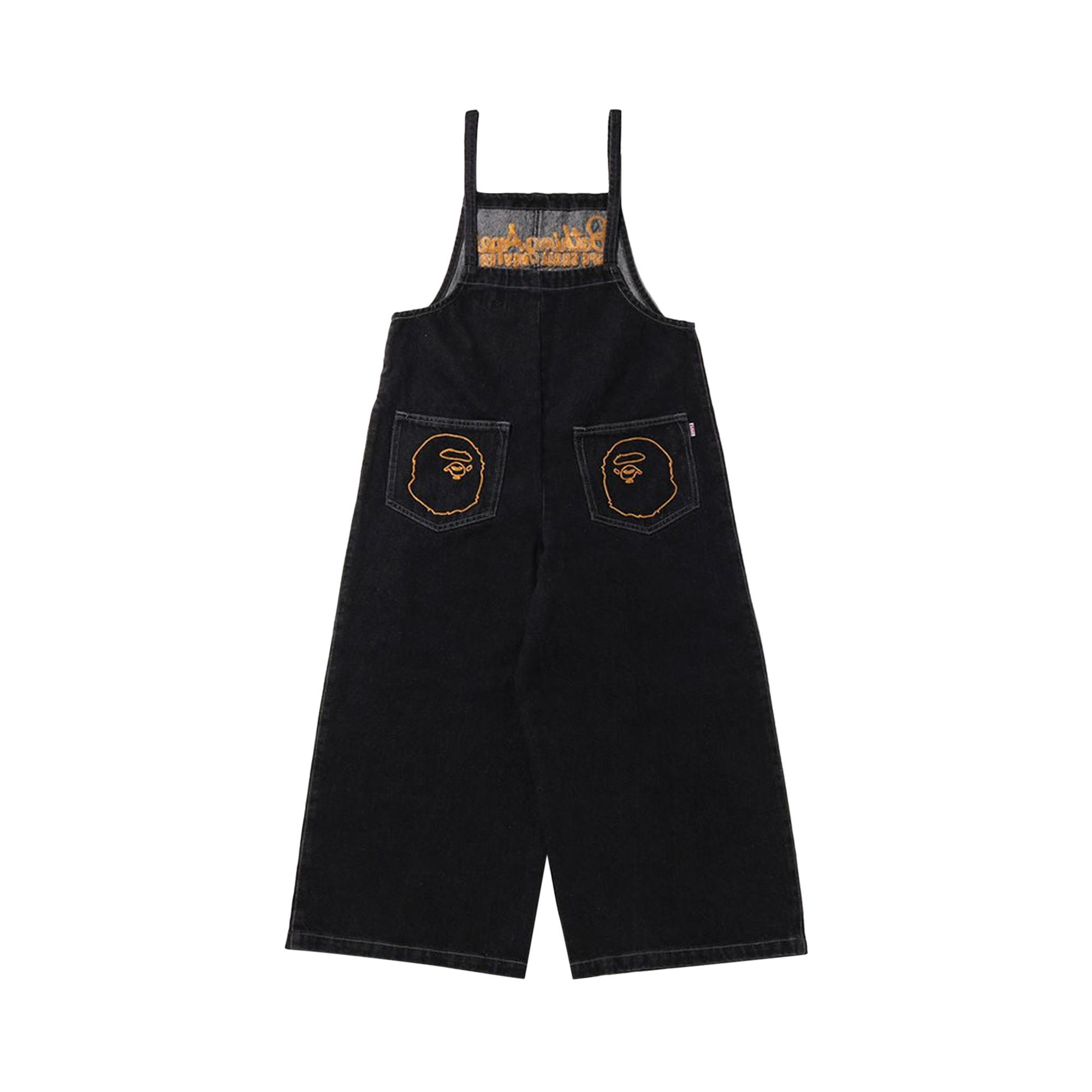 A BATHING APE DENIM CROPPED JUMPSUIT