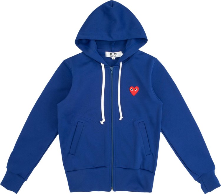 Buy Comme des Garçons Play Zip Up Hoodie With Red Heart 'Navy' - P1T172 ...