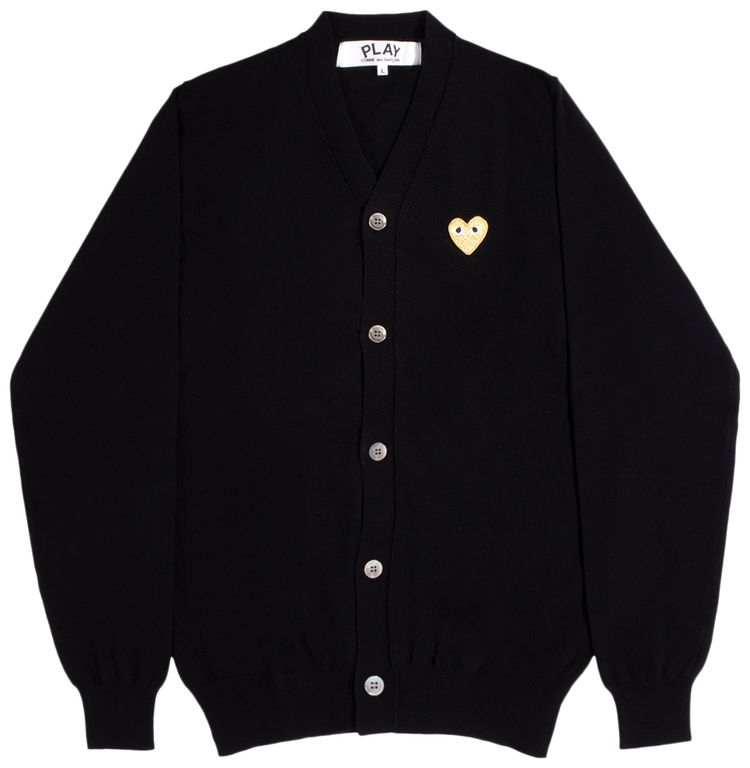 Comme des Garcons PLAY Heart Logo Cardigan Black