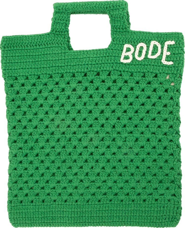 Bode Crochet Tote 'Green'