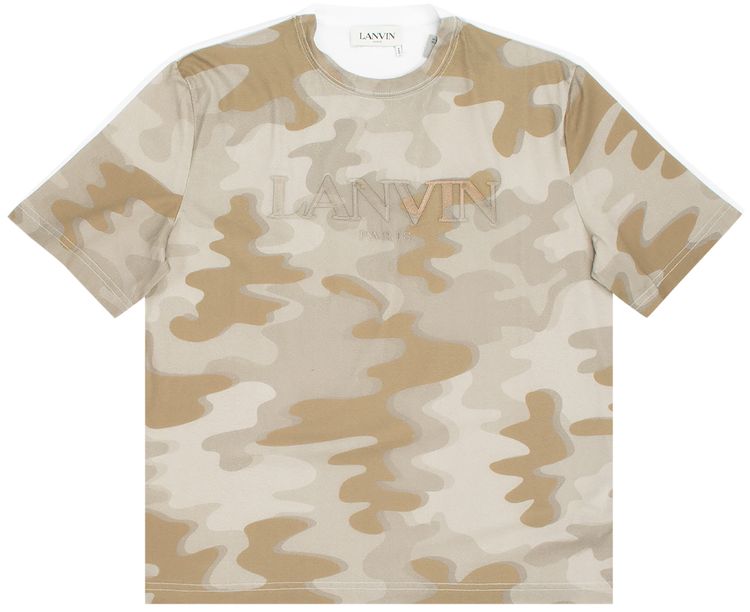 Lanvin T Shirt Camo Beige
