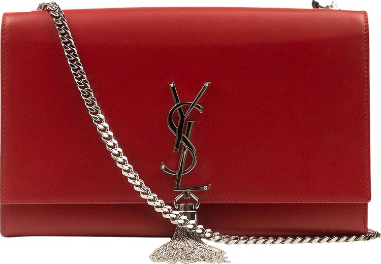 Ysl Kate Small Bag Red with Silver Hardware