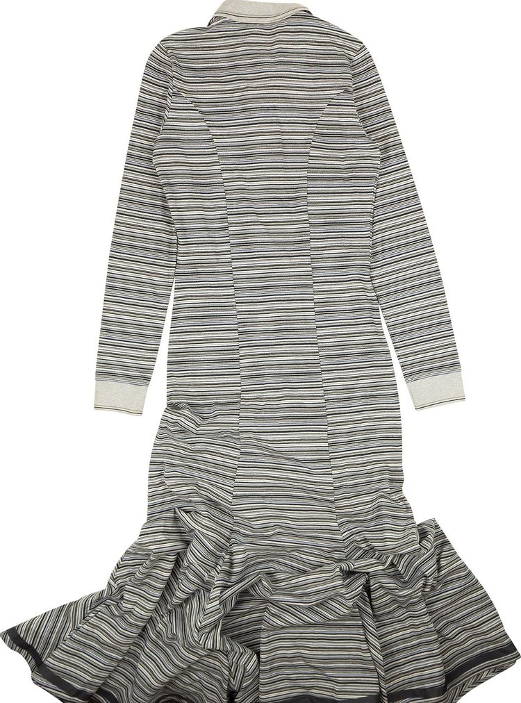 YProject Striped Printed Polo Dress Grey