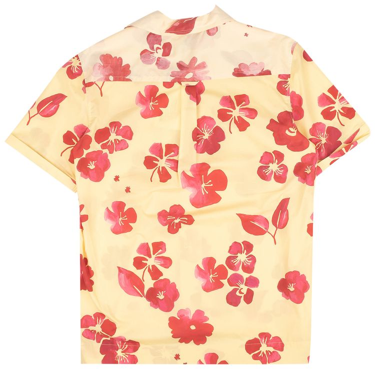 Wales Bonner Hibiscus Havana Short Sleeve Shirt Yellow