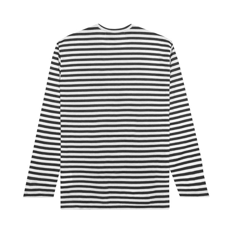 Comme des Garcons PLAY Striped Long Sleeve T Shirt White