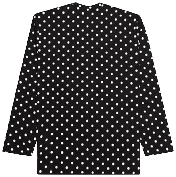 Comme des Garcons PLAY Polka Dot Long Sleeve T Shirt Black
