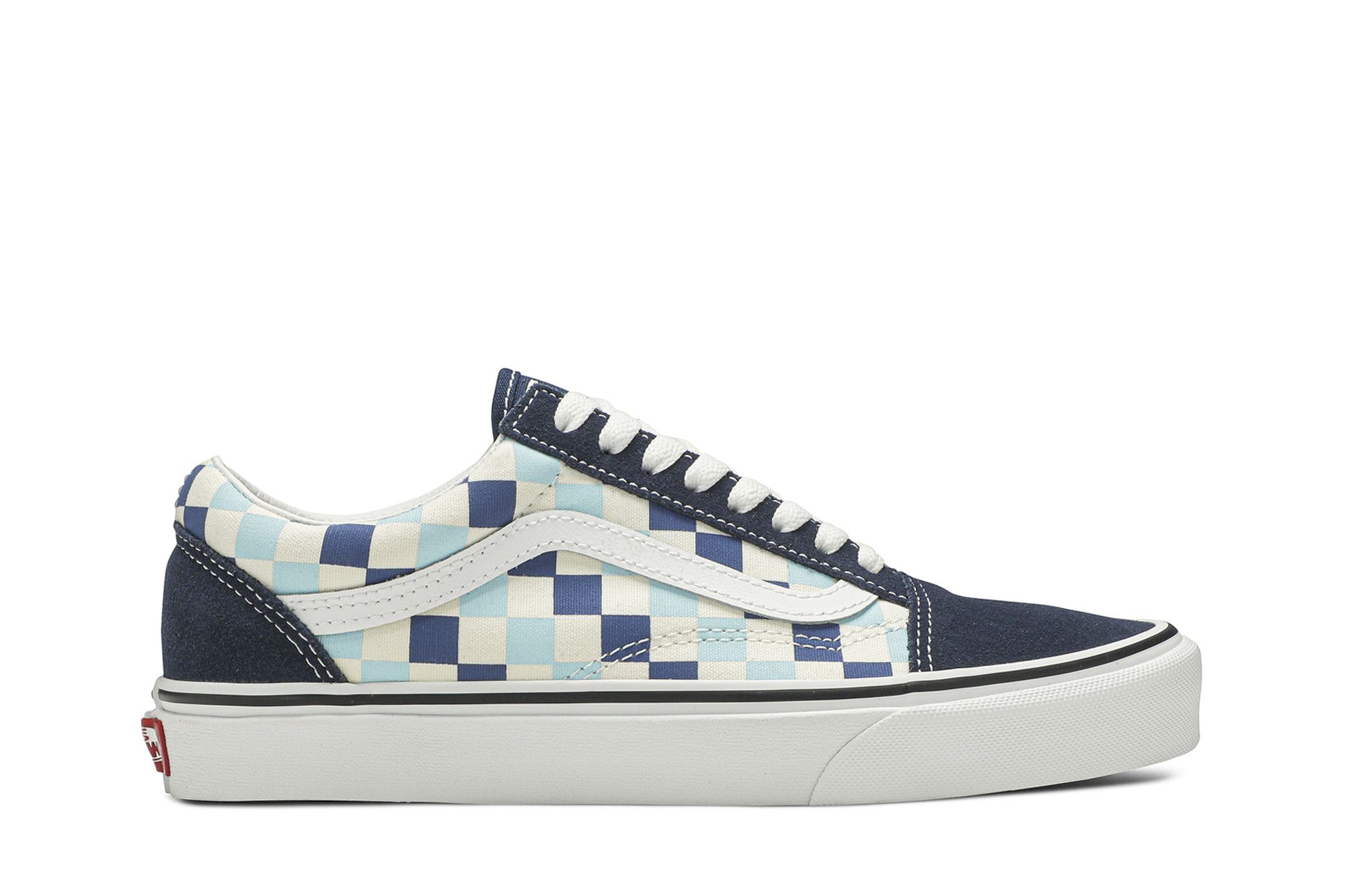 Blue on blue checkered vans top