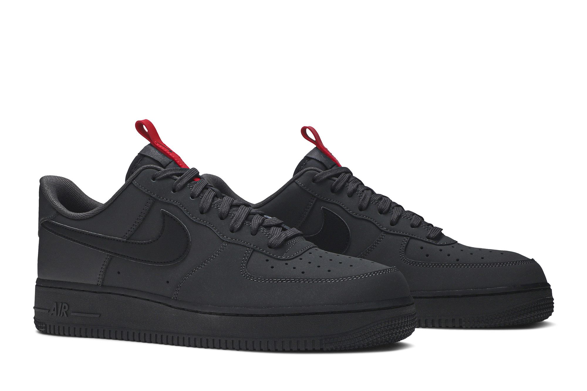 black gray and red air force 1