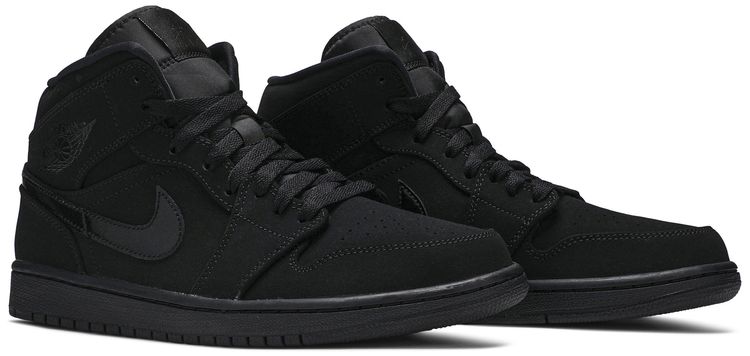 Air Jordan 1 Mid Triple Black Suede