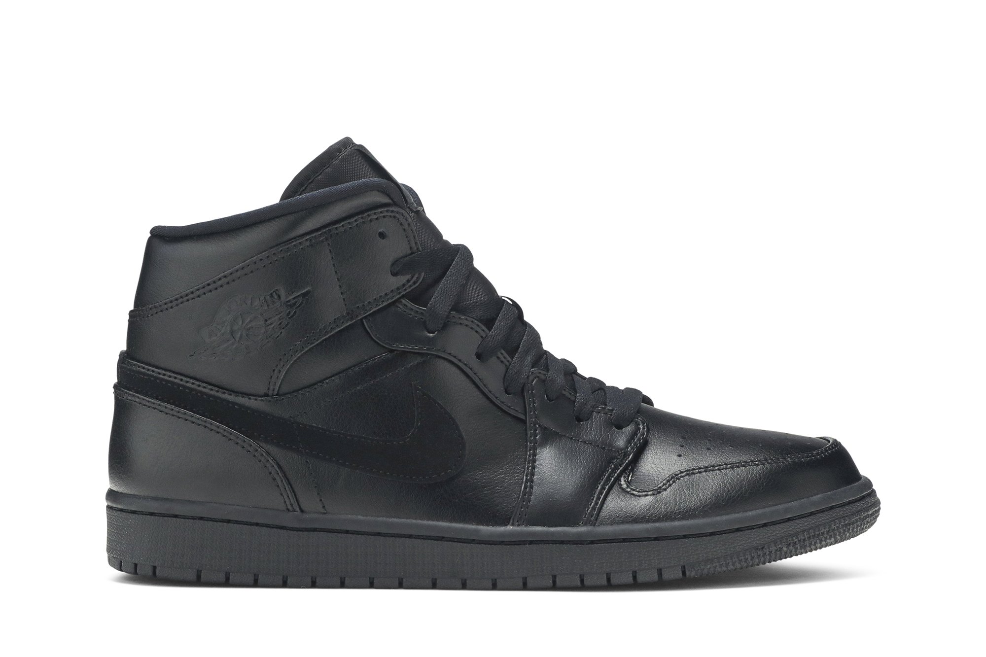 Air Jordan 1 Mid Retro Basketball Shoes (Black) Size 8.5