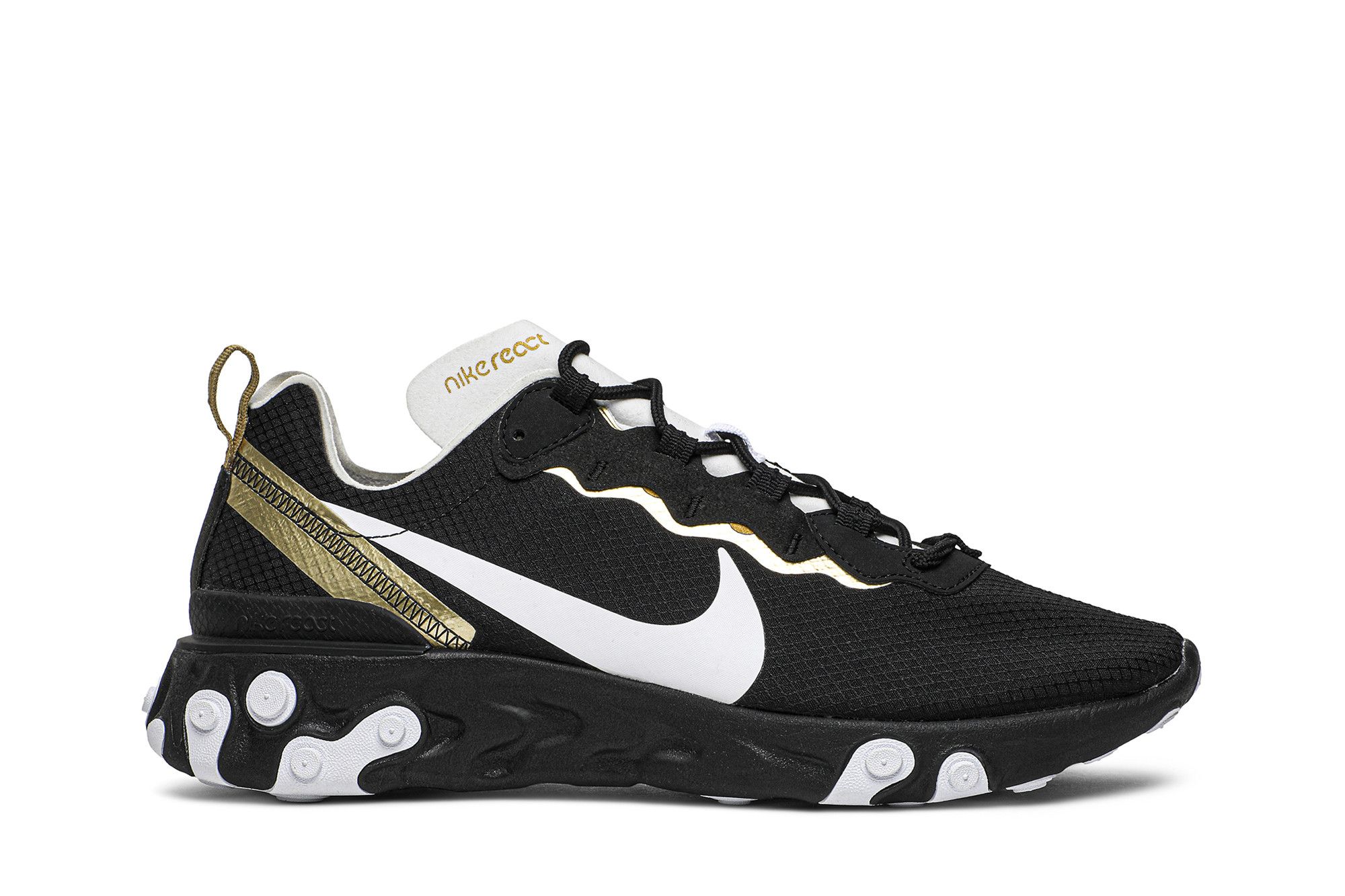 nike react metallic gold