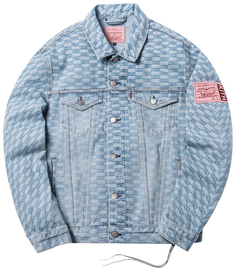 Kith x Levis Salt Bleached AOP Trucker Jacket Light Blue