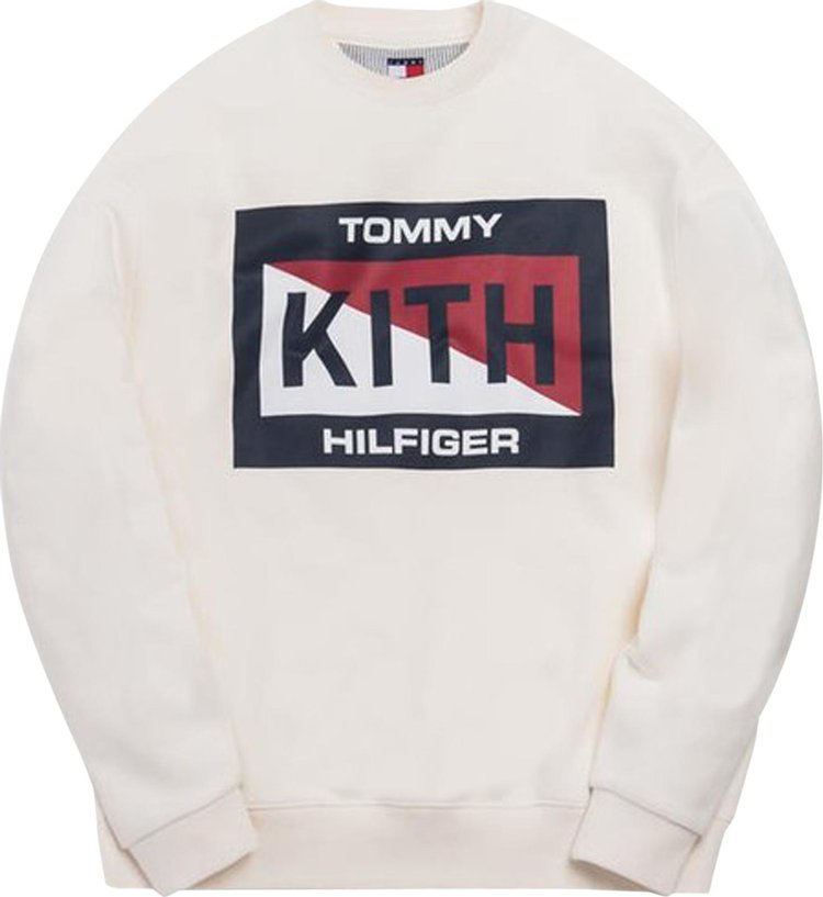 Buy Kith Tommy Hilfiger Slash Logo Crewneck 'Cream' - YA2 GOAT