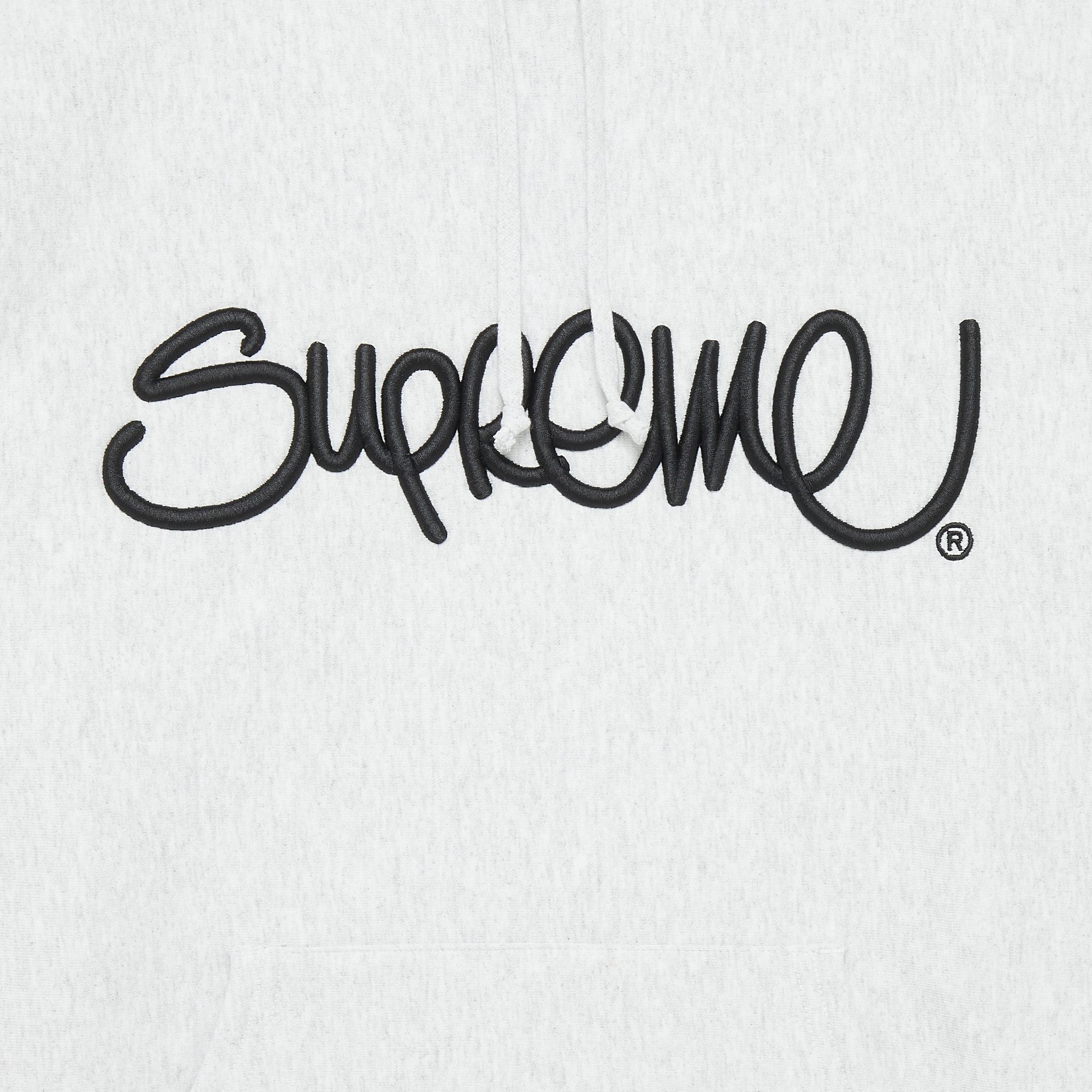 Buy Supreme Raised Handstyle Hooded Sweatshirt 'Ash Grey