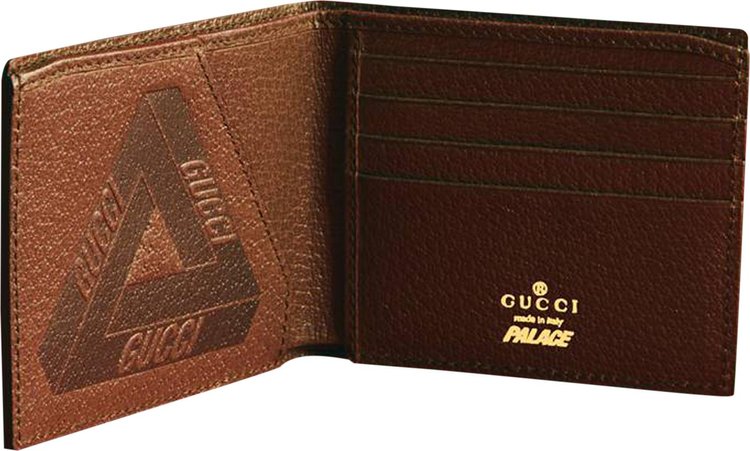 Gucci x Palace GG P Supreme Bi Fold Wallet Beige