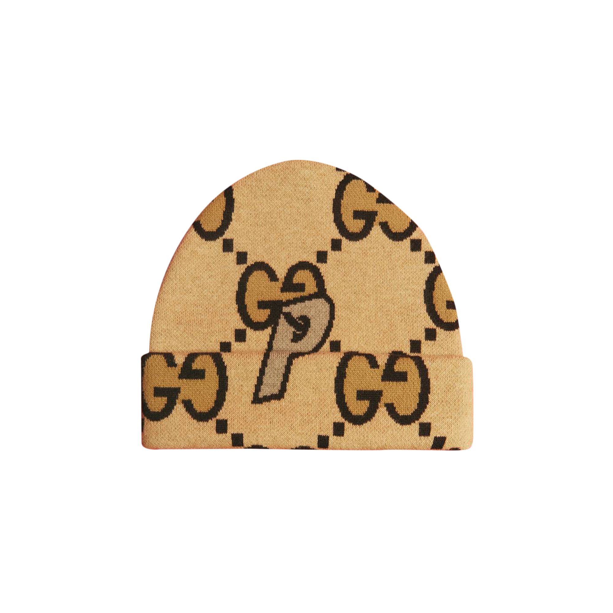 GUCCI - グッチ PALACE パレス コラボ ラージ GG-P ビーニー ニットキャップ ニット帽 帽子 Mサイズ 58CM ウール100％  ベージュ 718418 GUCCI（新品・未使用品）の通販 by ブランドシティ｜グッチならラクマ