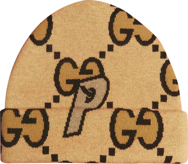 Gucci x Palace Wool Large GG-P Beanie 'Beige/Ebony'