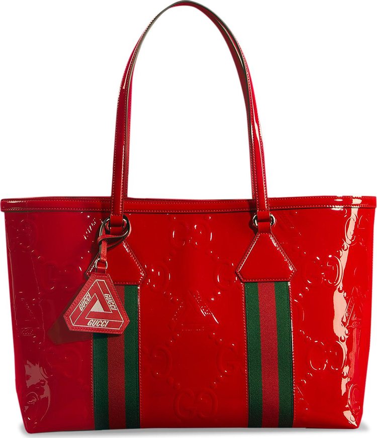 Gucci x Palace Embossed GG Jumbo Patent Leather Tote Bag 'Dark Red'