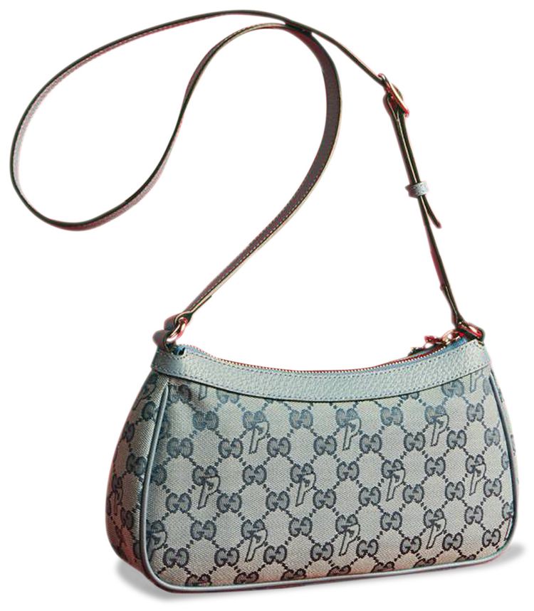Gucci x Palace GG P Canvas Half Moon Mini Bag Pale Blue