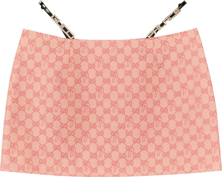 Gucci x Palace GG-P Canvas Mini Skirt With Lace And Crystal Details 'Pale Pink'